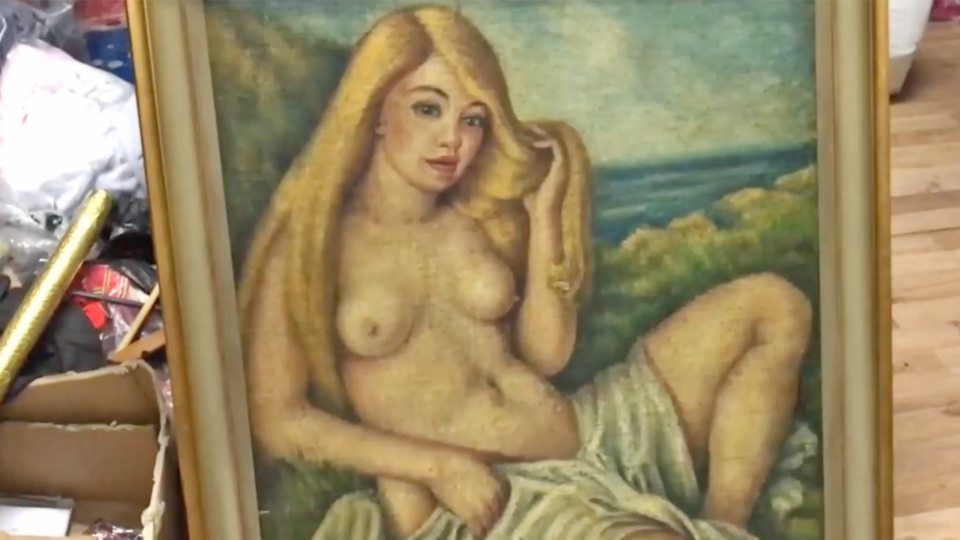 Topless Painting Of Nice Firm Blondes Tits